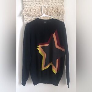 Paul Smith PS Mens Merino Wool Crewneck Pullover Sweater Stars Print Large